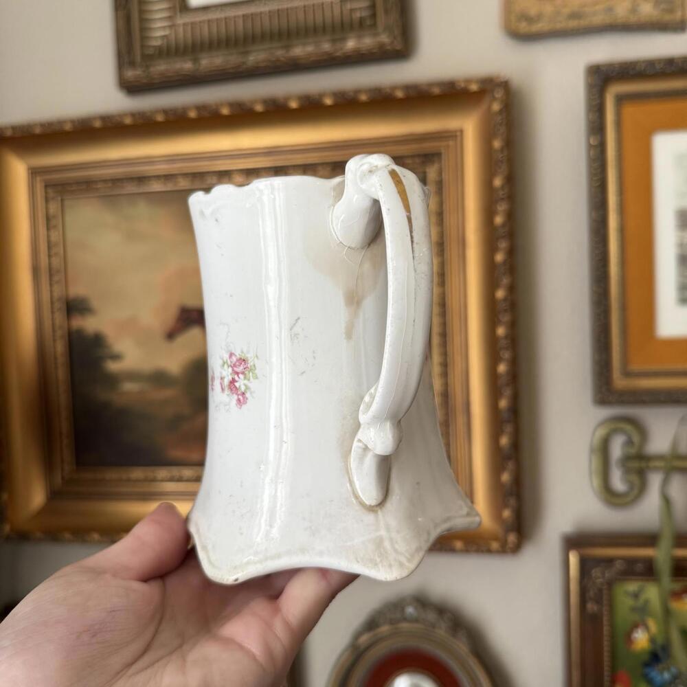 Vintage Hand-Painted Floral Pitcher - Picture 3 of 9